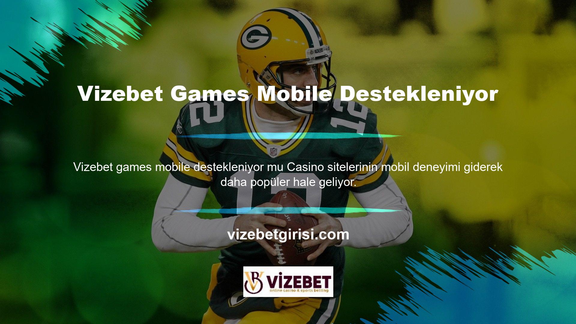 Vizebet Games Mobile Destekleniyor Casino web sitesi mobil uygulaması uzun süredir kullanılmaktadır